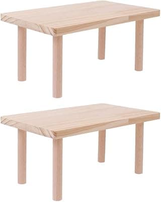 PATKAW 2 Piezas de Hámster Play Plataforma de Madera Enano Hámsters Sirios Gerbils Ratones Degus Wood Escritorio para Tazón de Comida para Mascotas Botella de Beber