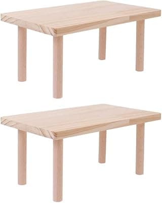 PATKAW 2 Piezas de Hámster Play Plataforma de Madera Enano Hámsters Sirios Gerbils Ratones Degus Wood Escritorio para Tazón de Comida para Mascotas Botella de Beber