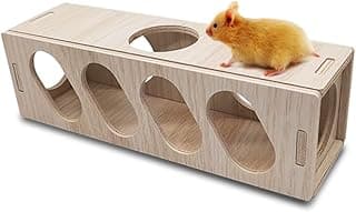 Eyksta Tunnel pour Hamster en Bois Hamster Tube Hamster Tunnel Jouet pour Hamster Russe Hamster Nain, 20 x 6 x 6 cm (S)