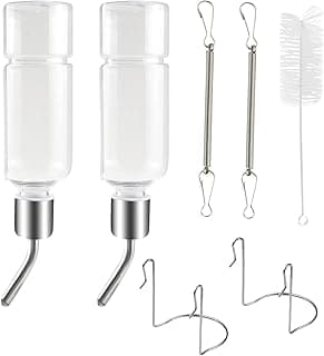 Biberon Hamster Petite Bouteille d'eau Biberon Lapin No Drip Potable Abreuvoirs Suspendus Abreuvoirs Bouteilles avec Support pour Petit Animal, Lapin, Furet 2pcs