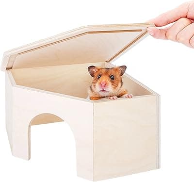 Niteangel Birch Chamber-Maze Hamster Hideout - Small Pets Woodland House Habitats Decor for Hamster Mice Gerbils Mouse