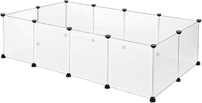 Froadp 145 x 75 x 48 cm, gabbia per animali domestici, in plastica, senza porta, per porcellini d'India, per cuccioli, criceti, ricci (bianco traslucido)