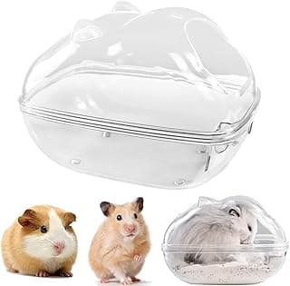 Wnddle Salle Bain Transparente Hamster, Hamster Sable Salle de Bains, Toilette Salle Bains Sable Hamster, Petite Baignoire Animaux Compagnie, Salle de Bain Hamster pour Petits Animaux (L)