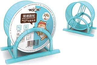 Ouken 1pc Roue Hamster Roue d'exercice pour Hamster Roue Hamster Calme Tapis de Course Hamster Roue d'exercice Silencieux Spinner Grand et Facile Attacher à Wire Cage pour Petits Animaux (Bleu)