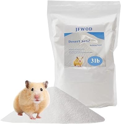 JFWOD Hamster Bath Sand, 3lb Dust Free Desert Sand or Potty Litter Sand for Hamster Chinchillas Gerbil Syrian Mice Small Animals