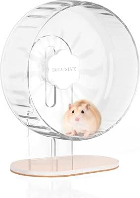 BUCATSTATE Rueda para Hámsters, 21cm Silenciosa Hámster Running Wheel, Juguete de Hámster, Transparente Rueda de Ejercicio para Mascotas para Hamster Gerbil Conejillo de Indias