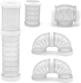 Lot de 8 tubes transparents incurvés pour hamster, souris, hamster, rat et autres petits animaux