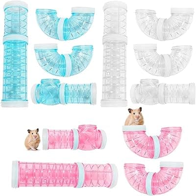 Xiuyer Tubo per Criceti, 3 Set Tubo da Criceto Sportivo Toy Pipa DIY Connessione Cage Tunnel Giocattolo del Tunnel del Criceto per Cavie Cincillà Ratti Conigli Nani Animali Domestici