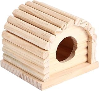 Huakii Maison en Bois Naturel Maison de Hamster à Nettoyage Facile, Maison de Hamster en Bois arquée à échelle, Planeurs en Sucre pour Hamsters