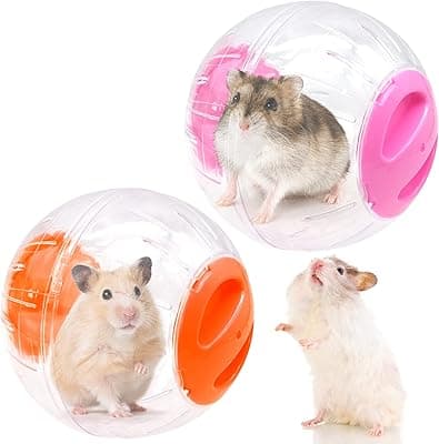 YAXIDAEVER 2 Piezas Pelota de Hámster, Bola Hámster Juguete,Pelota de Ejercicio para hámster,para Ejercicios Mascota Pequeña Gerbil Juguete Interactivo