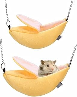 LSRVNM 2 Pièces Hamac pour HamsterM, Banane Hamster Lit Hamac Suspendu, Hamster Accessoire, Hamac Rongeur, Hamster Cage Hamac, Rongeur Hamster Accessoires, Convient pour Hamster, Ecureuil, Chinchilla