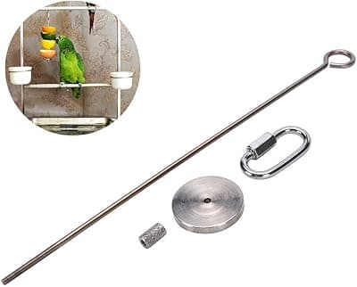 Bird Fruit Vegetable Holder Stainless Steel Vegetable Skewer Hanging Food Feed Tool for Parrot Budgies Parakeet Cockatiels Conure Lovebirds Finch Canary Pigeon Hamster Rat Gerbil Cage (7.9inch,20cm)