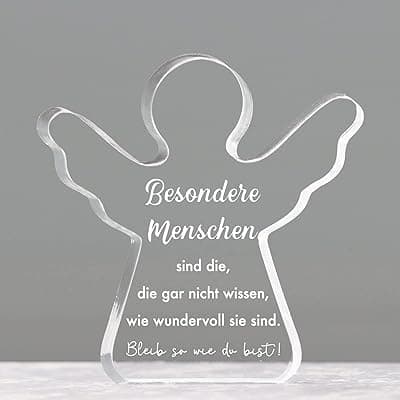 COLOFALLA Guardian Angel Figurine Courage Gift Special People Acrylic Lucky Charm Angel Table Decoration Farewell Gift for Colleagues Best Friend Gifts Birthday Gift Wife Mum Grandma