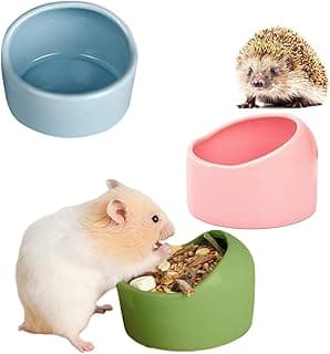 3 Pièces Bols pour Hamster en Céramique, Bols en Céramique pour Hamsters, Bols en Céramique pour Hamster, Bols en Céramique Anti-morsures, Mangeoire en Terre Cuite pour Cochon d'Inde, Hamster