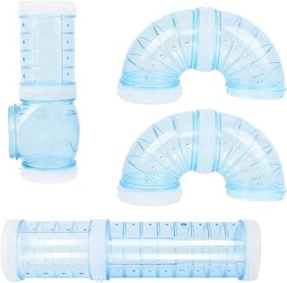 Shiwaki Lot de 4 Tubes pour Hamster Tunnel pour Hamster Cage pour Hamster Tunnel Tube Accessoire Cage pour Souris Hamster et Autres Petits Animaux (Bleu)