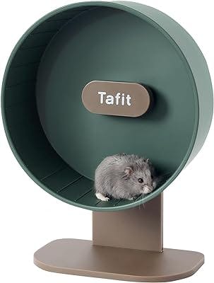 Tafit Silent Hamster Wheel 8.7 Inch Dual-Bearings Small Animals Quiet Running Exercise Wheels, Height Adjustable for Dwarf Hamsters, Gerbils, Mice, Hedgehog, Lemmings, or Other Small Pets, Green