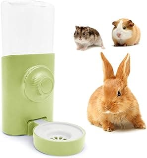 Distributeur Eau Lapin, 600ML Suspendue Abreuvoir Lapin Automatique Biberon Cochon d'Inde Anti-Goutte Biberon Hamster pour Lapin Chinchilla Cochon d'Inde Hérisson Furet (Vert)