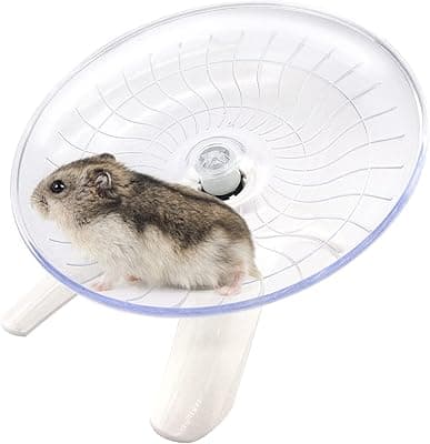 YuChiSX Hámster Platillo Volador,Plástico Translúcido Hamster Rueda de Ejercicio,Hamster Volador Platillo Ejercicio Rueda Silenciosa,para Chinchillas Jerbos Guinea(Blanco)