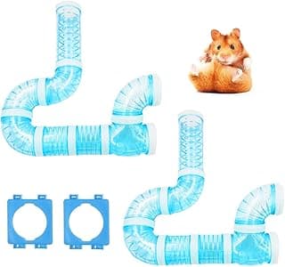 Lot de 2 tubes pour hamster - Pour hamster ou souris - Aventure - Transparent - Connexion - Jouet pour rat - Accessoires pour hamster souris et petits animaux