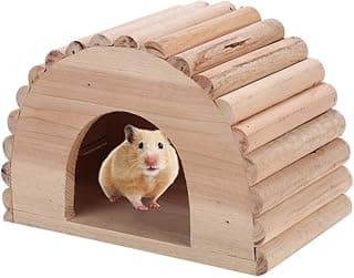 GOTOTOP Maison en Bois de Hamster, Maison en Bois pour Animaux de Compagnie en Forme d'arche abri Bricolage pour Hamster Chinchilla écureuil Petits Animaux