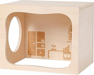 Tafit Hamster Hideout Wooden House Chamber Small Animals Pets Tunnel Exploring Toys Secret Peep Shed for Dwarf Hamsters, Syrian Hamsters, Gerbils, Hedgehogs, Rats, Mice (Study Room)