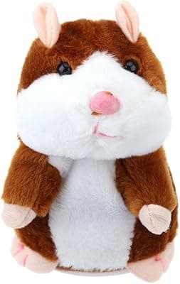 TOYMYTOY Juguete hámster de Hablando Repite lo Que Dices Hamster Interactivo Peluche Habla Juguete para Regalo de niños, Pilas no Incluidas (Marrón Claro)