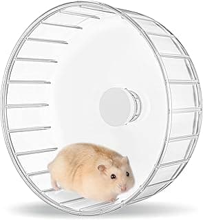 Bucatstate Roue d'exercice pour Hamster, 17 cm Roue Hamster Silencieuse Transparent Accessoire de Cage, Hamster de Jouet, Roue de Course pour Gerbilles Chinchilla