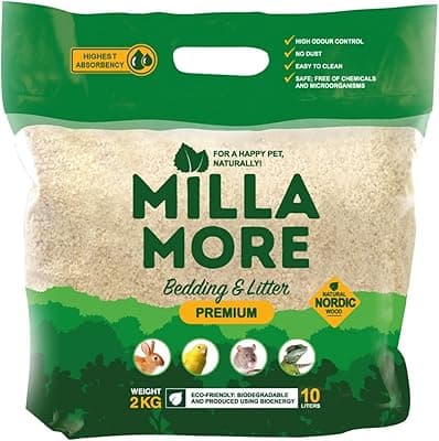 Millamore - Premium Litter - Litter for Guinea Pigs - Rabbits - Hamster - Natural - Odour-Binding - Extra Absorbent - 10 L