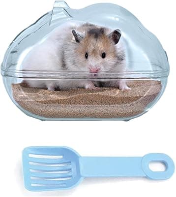 NA Criceto Sabbia Bagno,Contenitore per Animali Domestici,Toilette con Criceto,Bagno in Sabbia per Criceti con Paletta,Sandbox per Criceti,per criceti, gerbilli, ratti e Piccoli Animali