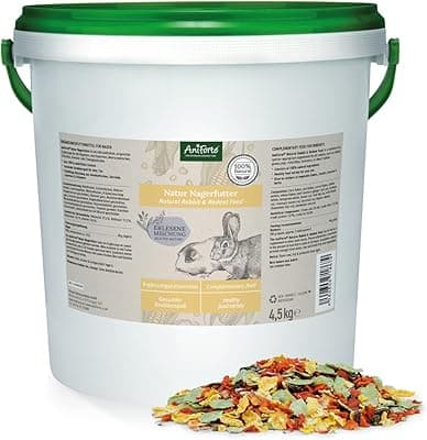 AniForte Nature Rodent Food, 10 Litres for Rodents, Hamsters, Guinea Pigs, Rabbits, Species-Appropriate Complementary Feed, Rodent Feed with Peas, Wheat, Maize, Lucerne, Dandelion