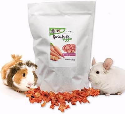 Carrot Flakes Premium Quality - Treats and Food for Rodents, Hamsters, Guinea Pigs, Dwarf Rabbits and Chinchillas - KuschiesVeggies - (Carrot Slices, 500 g). With Aroma Protection Packaging