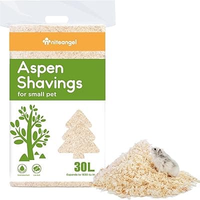 Niteangel Aspen Shaving Hamster Beddings for Syrian Dwarf Hamster Gerbil Mice Degu Rat Rabbit Bunny Guinea Pig Chinchilla Hedgehog or Other Small Pets