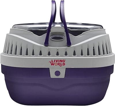 Living World Pet Carrier, Purple/Grey