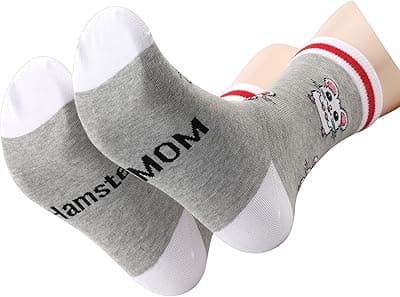 PXTIDY Hamster Socks 2 Pairs Hamster Mom Crew Socks Hamster Hammy Mom Pet Gift Mother's Day Socks Hammy Lover Gifts