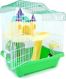 BPS BPS-1340 Cage pour hamster avec maison, tunnel et escalier Couleur aléatoire 28 x 21 x 31 cm