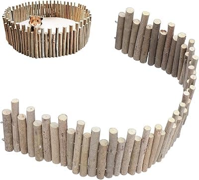 Longzhuo Hámster Valla de Madera Escalera para Ratas Puente Escalera de Madera de Juguete Escondite Natural para Animales pequeños(50cm)