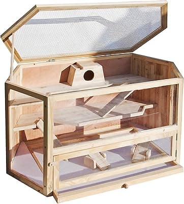 Wiltec Rodent Cage with 3 Shelves, Folding Lid and Viewing Window 115 x 60 x 58 cm e.g. for Hamsters or Mice