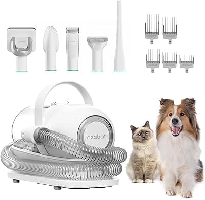 Neakasa by neabot P1 Pro Pet Grooming Kit & Vacuum Suction 99% Pet Hair, Professional Grooming Clippers with 5 Proven Grooming Tools for Dogs Cats and Other Animals(Renamed to Neakasa)