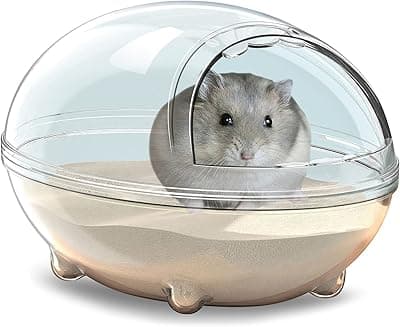 Hamster Bath, Hamster Bath Box, Hamster Dustproof Bathtub, Hamster Sand Bath Container, Hamster Bathtub, Transparent Bed, Cage Bathtub Toilet Accessories (L 17 x 12 x 10.5 cm)