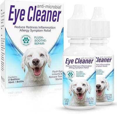 Dog Eye Drops, Dog Eye Infection Treatment, Dog Eye Cleaner Cataract Eye Drops for Dogs - Relieve Red Eyes & Allergy Symptoms & Removing Eye Stains (2 Packs)