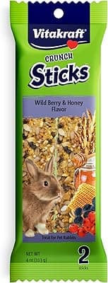 Vitakraft Crunch Sticks Rabbit Treat - Carrot and Honey - Rabbit Chew Sticks (Wild Berry & Honey)