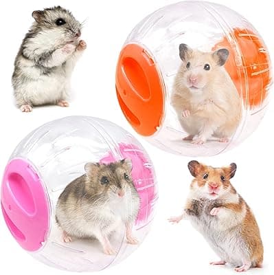 2 PCS Hamster Running Ball, 4.7 inch Hamster Crystal Ball Exercise Wheel, for Dwarf Hamsters Small Pets