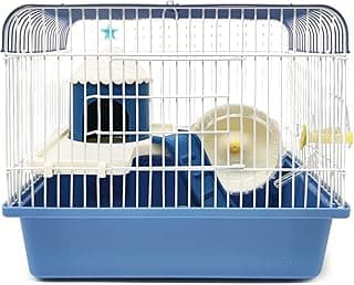 BPS Cage Hamster Mini Maison Villa pour Hamster avec Mangeoire Abreuvoir Roue Couleur Aléatoire BPS-1381