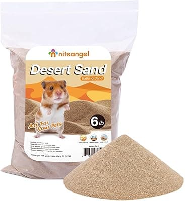 Niteangel Hamster Desert Bath Sand | No-Dust Bath or Potty Litter Sand for Hamster Chinchillas Gerbil Mice Degu or Other Small Pets