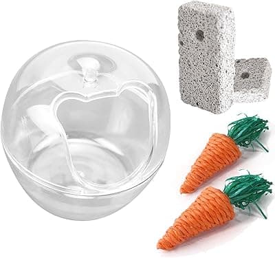 Yolistar Inodoro para Hámster, Plástico ABS Desmontable Pequeña Baño para Hámster para Jerbos/Conejillo de Indias/Ardilla Hurón y Animales Pequeños +4 Pcs Juguete para Dientes Molienda