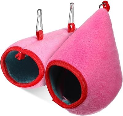 Ipetboom Hamster Warm Beds, 1 Set Hamster Tunnel for Winter Sugar Glider Warm Hammock Hamster Conch Nests