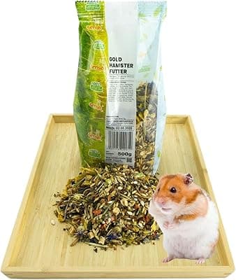 Getzoo Gold hamster food 500 g, nature-oriented and balanced, large selection of primal cereals, including fruits and vegetables, high-quality protein sources, without water protein