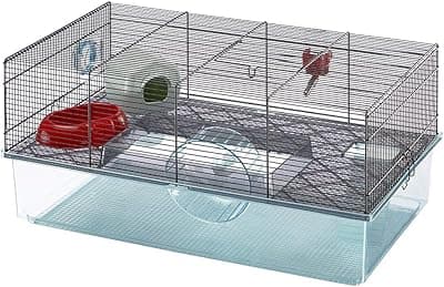 Favola Large Hamster Cage Includes Free Water Bottle, Exercise Wheel, Food Dish & Hamster Hide-Out Measures 23.6L x 14.4W x 11.8H-Inches & Includes 1-Year Manufacturer's Warranty