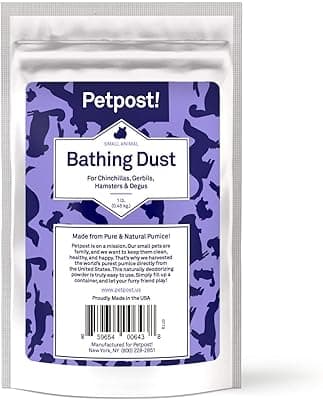 Petpost Chinchilla Bath Dust for Small Animals - Natural, Cleansing Pumice Sand for Cleaning Degus, Hamsters & Gerbils (.45 kg)