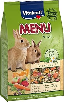 Vitakraft - Menú Premium Vital para Conejos con Cereales, Manzanas y Verduras, Alimento Principal - 3 kg